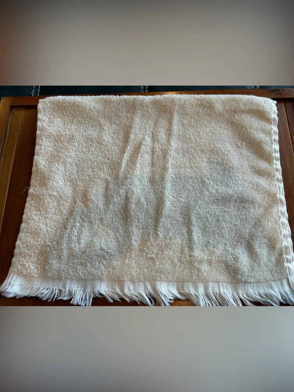 Vintage Lady Pepperell Hand Towel Floral Fringe Edge